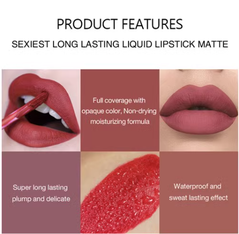 LilyLush - TEAYASON 4Pcs waterproof, comfortabele en vlekkeloze lippenstift