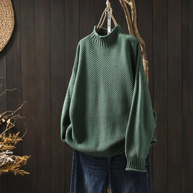 Quiana - Strikket sweater med rullekrave