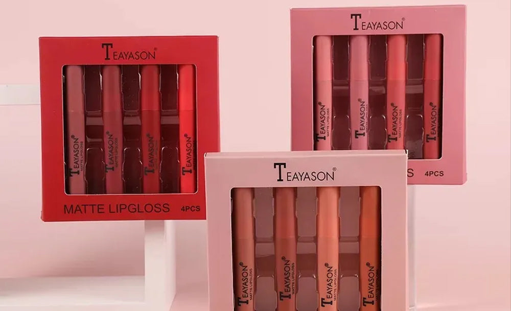 LilyLush - TEAYASON 4Pcs waterproof, comfortabele en vlekkeloze lippenstift