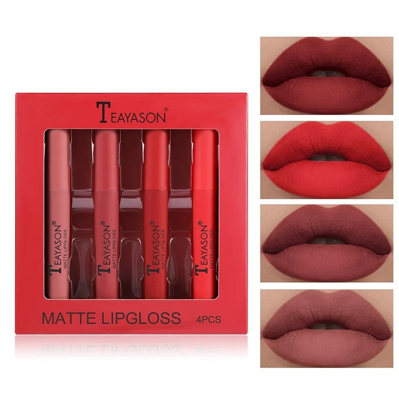 LilyLush - TEAYASON 4Pcs waterproof, comfortabele en vlekkeloze lippenstift